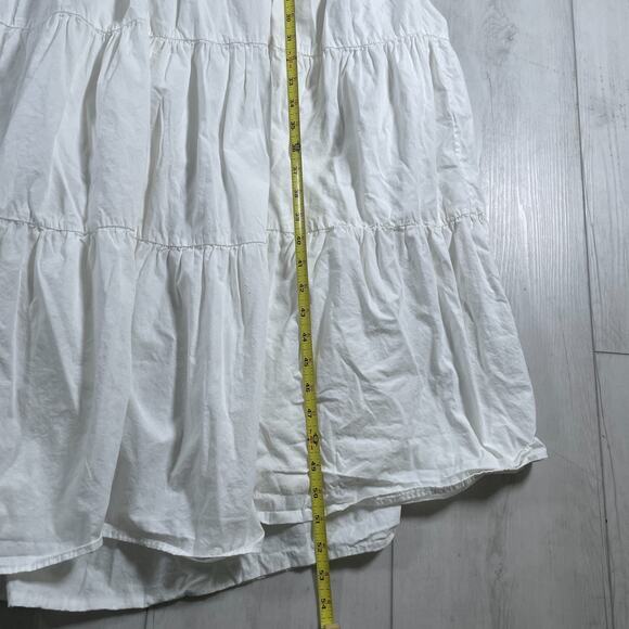 Anthropologie Forever That Girl Medium Tiered Ruched Back Bow Dress White - Picture 10 of 12